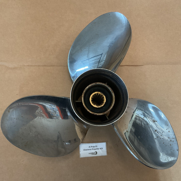 Clearance Propeller #23 - Suzuki Boat Propeller Stainless  3 x 14 x 18L - 99105-0070L-18P