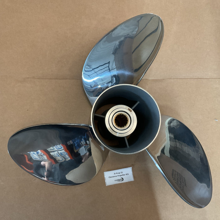 Clearance Propeller #21 - Suzuki Boat Propeller Stainless  3 x 16 x 23L - 58800-93L40
